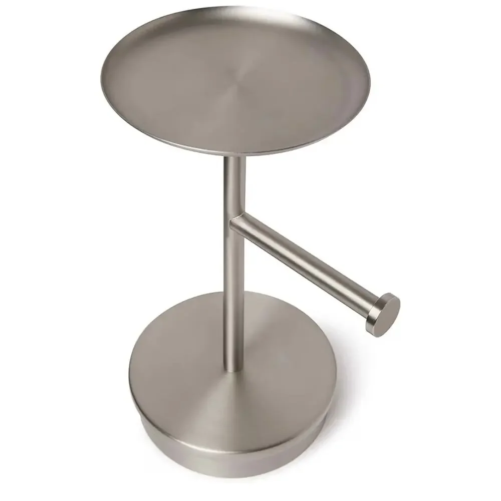 Umbra Portaloo Toilet Paper Stand and Reserve, White/Nickel
